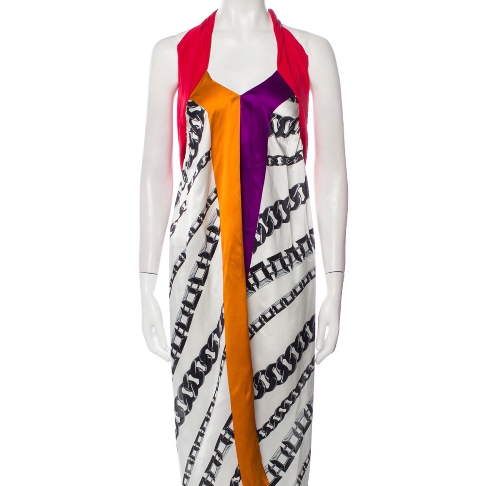 La perla backless print dress